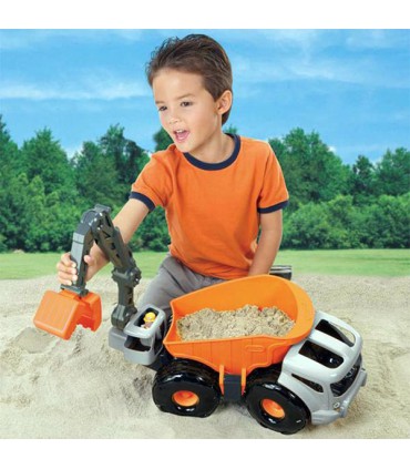 کامیون و بیل نارنجی