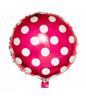 بادکنک فویلی خال دار سرخابی (گرد)