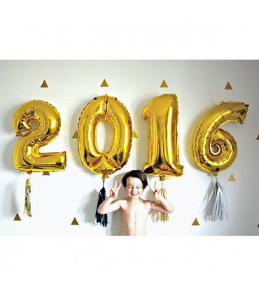 بادکنک عدد فویلی طلایی