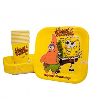 لیوان و بشقاب باب اسفنجی