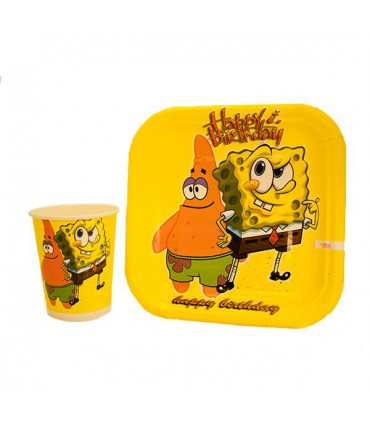 لیوان و بشقاب باب اسفنجی