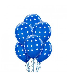 بادکنک 5 عددی آبی طرح خالدار