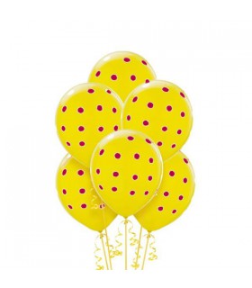 بادکنک 5 عددی زرد طرح خالدار