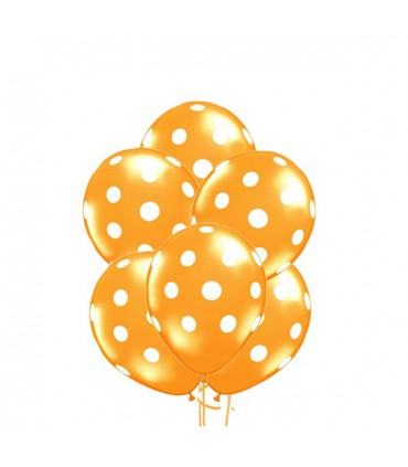 بادکنک 5 عددی نارنجی طرح خالدار