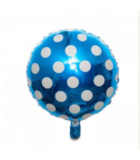 بادکنک فویلی خال دار آبی (گرد)