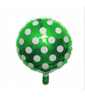 بادکنک فویلی خال دار سبز (گرد)