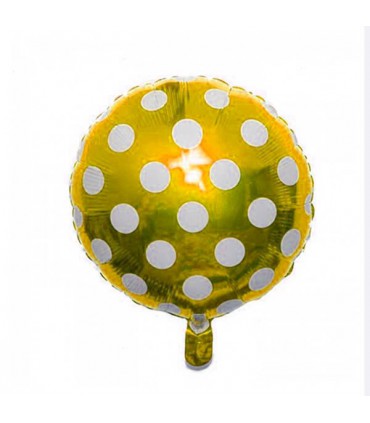 بادکنک فویلی خال دار طلایی (گرد)