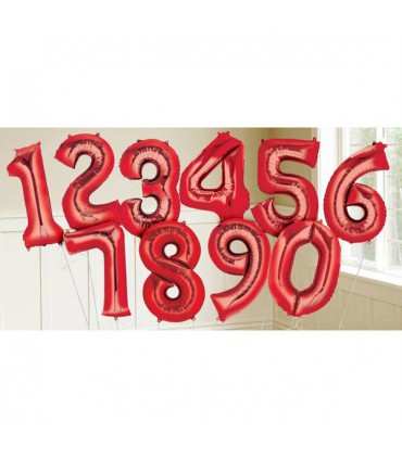 بادکنک قرمز عدد فویلی