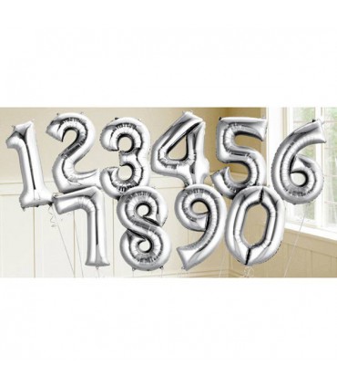 بادکنک  نقره ای عدد فویلی