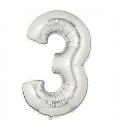 بادکنک  نقره ای عدد فویلی