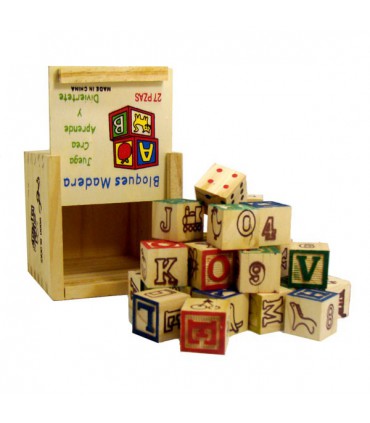 مکعب چوبی آموزش اعداد و حروف انگلیسی (کوچک)