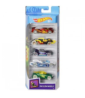 پک 5 تایی ماشینهای HOT WHEELS مدل GLOW WHEELS