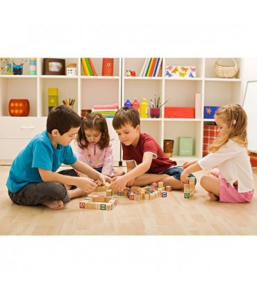 مکعب چوبی آموزش اعداد و حروف انگلیسی (کوچک)