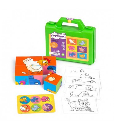 پازل مکعبی حیوانات 6 عددی