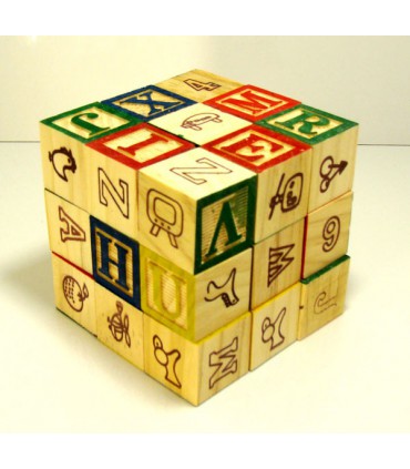 مکعب چوبی آموزش اعداد و حروف انگلیسی (بزرگ)