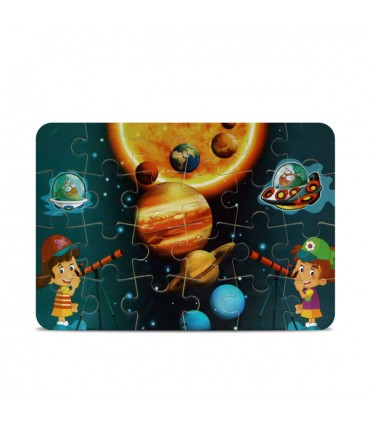 پازل کودک  دخترانه و پسرانه 24 تکه - طرح  کهکشان 2 عددی