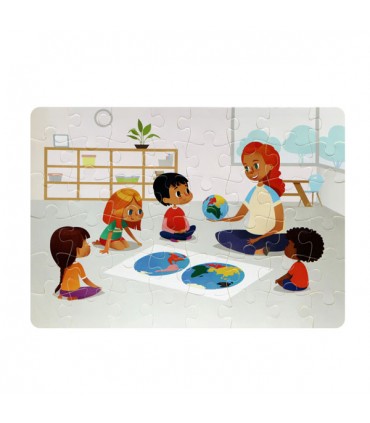 پازل کودک 48 تکه پسرانه و دخترانه  - طرح  جغرافیا 2 عددی