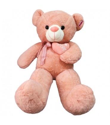 عروسک دخترانه طرح خرس قلبی - 100 سانتی